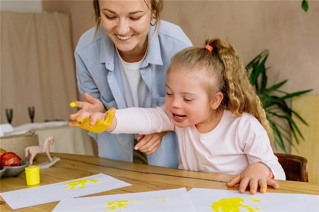 Girl with paints