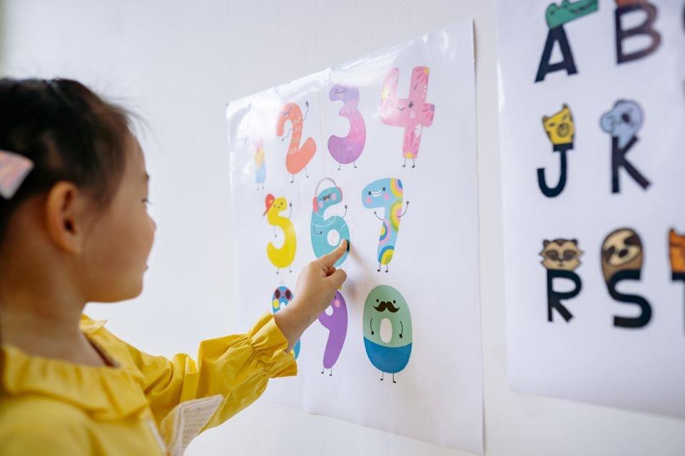girl with numbers